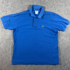 Lacoste Polo Shirt Mens 6 L Blue Short Sleeve Classic Pique Crocodile Logo