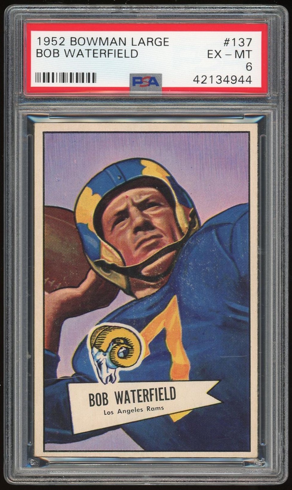 1952 Bowman Large #137 Bob Waterfield PSA 6 *4944