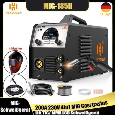 4 EN 1 200A MIG MAG Schweißinverter SYN Schweißgerät WIG ARC 240V & TIG-Brenner