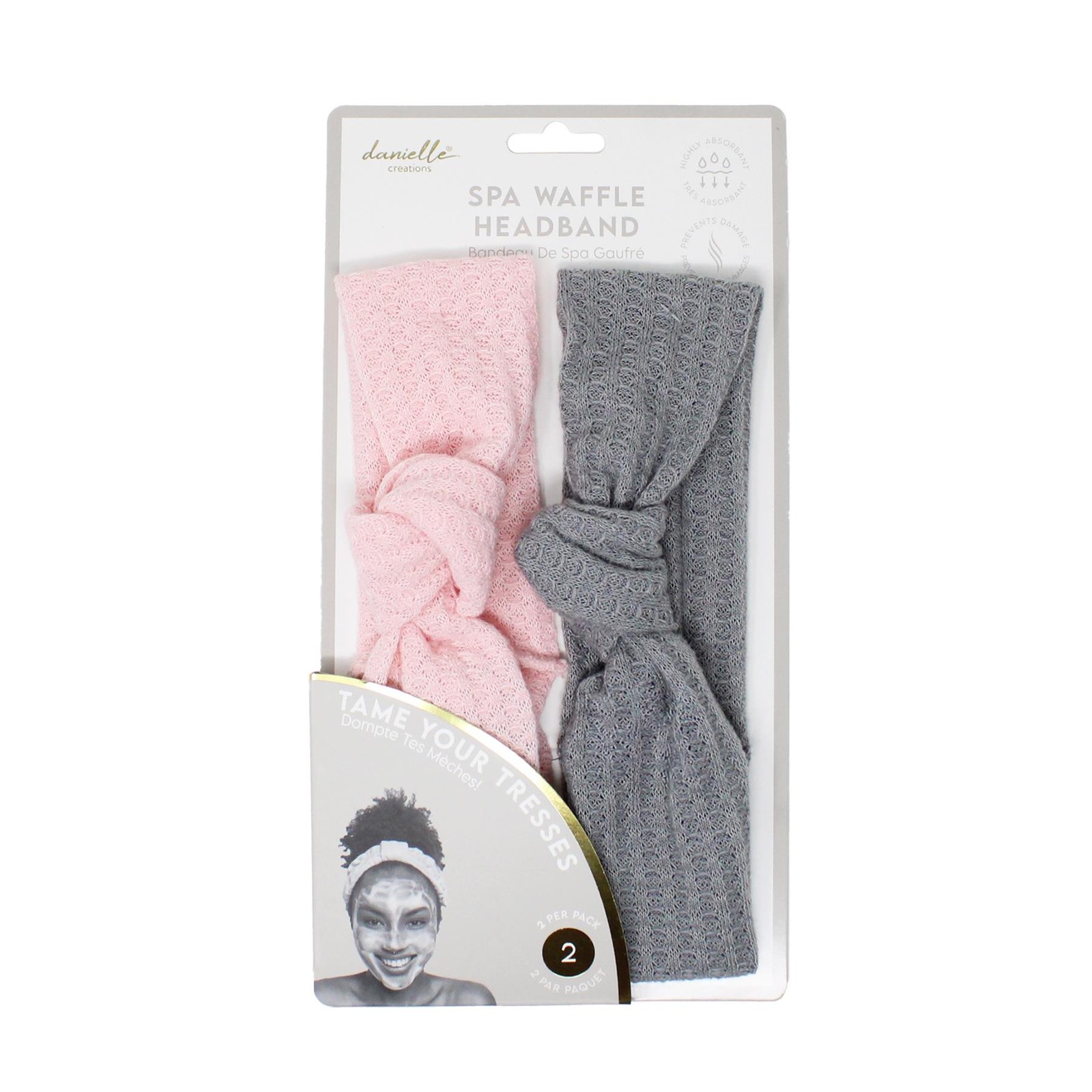 Spa Headband Make-Up Women Girls Pink Grey Set Pack 2 Skincare Facial Beauty