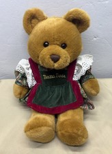 Vintage 1992 Commonwealth Mama Bear Plush 17" Paisley Dress Apron Toy