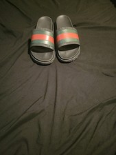 Gucci Web Men's Rubber Slide Sandal - Black Rubber, US 10