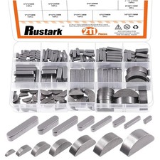 211Pcs Metric Woodruff Key Assortment Kit with 15 Sizes Woodruff Semicircle Keys