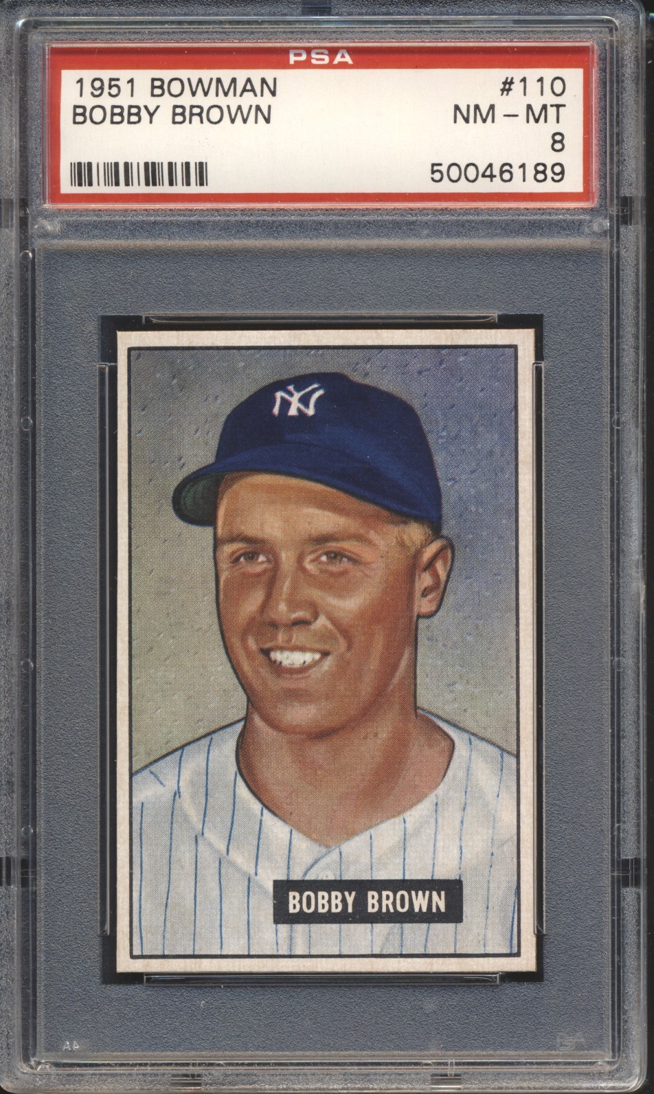 1951 Bowman Baseball Bobby Brown #110 PSA 8 YANKEES NM-MT (PSA SET BREAK)