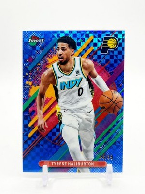 2025 Topp Finest Tyrese Haliburton Blue XFractor /49 Indiana Pacers