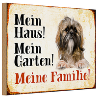 Holzschild Pekinese 30X20Cm Mein Haus Mein Garten Familie