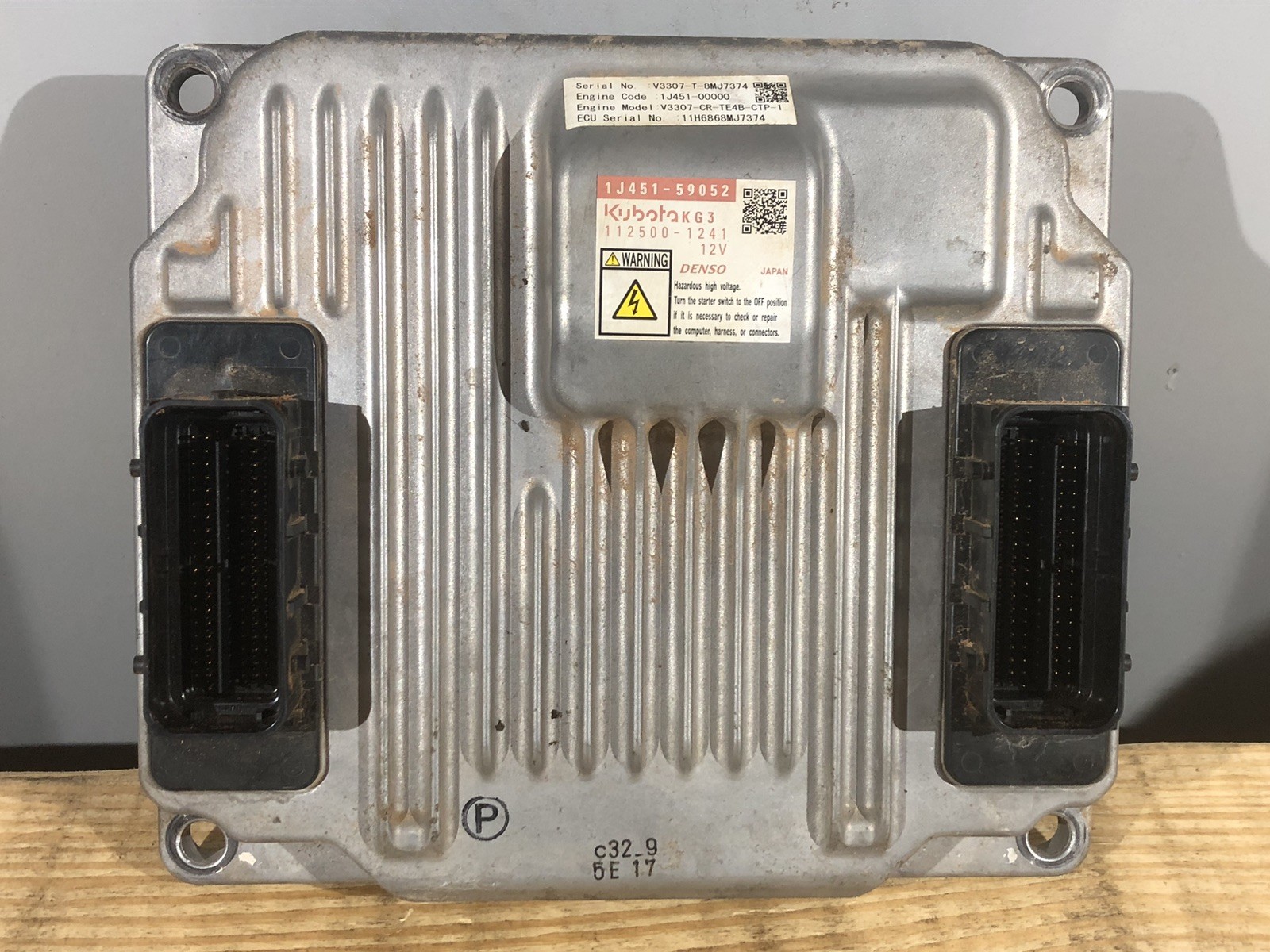 Used Kubota 1J451-59052 Denso 112500-1241 3.3 Engine ECMECU 494-0063 1J451-59051