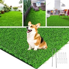 LOOBANI Realistic Artificial Grass Rug Indoor Outdoor, 5 Feet x 8 Feet, Green