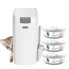 Littycat Katzenstreu Entsorgungseimer Mit Schaufel Inkl. 3 Nachfüllkassetten Kat