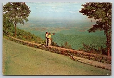 Skyline Drive, Shenandoah NP, VA, Piedmont Valley view, Couple, Postcard