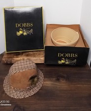 Vintage 50s/60s Dobbs Pace-Setter/Cavanagh Tweed Fedora Hat Size 6 7/8 With Box