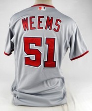 2022 Washington Nationals Jordan Weems #51 Game Issued Pos Used Grey Jersey 463