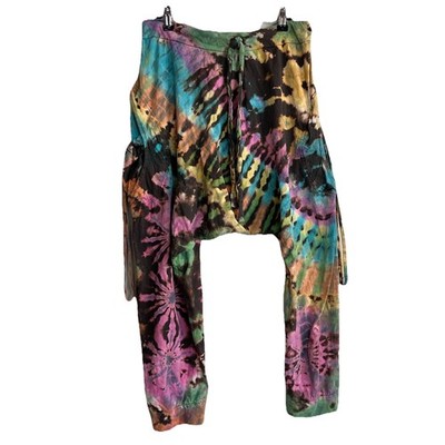 Muzer Harem Pants Women's Free Size Boho Tie Dye Gypsy Drop Crotch Festival