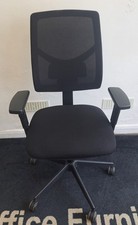 Black mesh high back operator chair