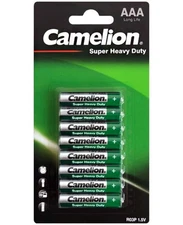 8 CAMELION AAA BATTERIES SUPER HEAVY DUTY LONG LIFE R03P 1.5V 8BL EXP 2024 10