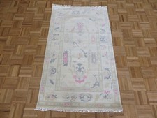 3 x 5'2 Hand Knotted Ivory Modern Oushak Oriental Rug G13240