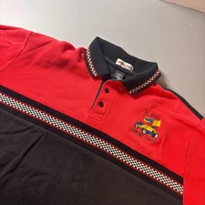 VTG 90s Speed Zone Race Gear El Riad Sprint Cars Polo Shirt XXL USA Embroidered