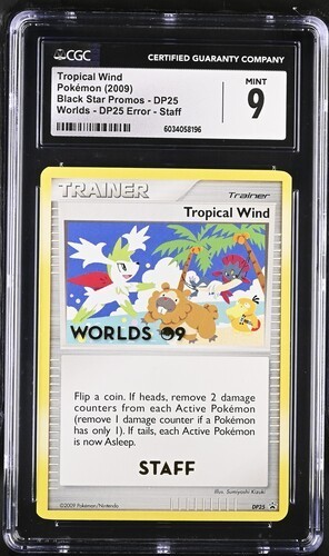 CGC 9 ERROR Tropical Wind 2009 STAFF DP25 Promo Pokemon MINT