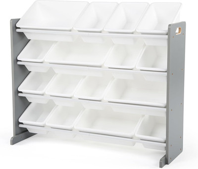 Supersized Toy Storage Organizer with 16 Removable Bins, Grey/White   Large Toy