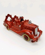 HUBLEY 5" FIre Ladder Truck Red Cast Iron Toy Original Paint Vintage Antique USA