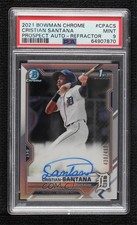 2021 Bowman Chrome Prospect Refractor /499 Cristian Santana PSA 9 MINT Auto 09gj