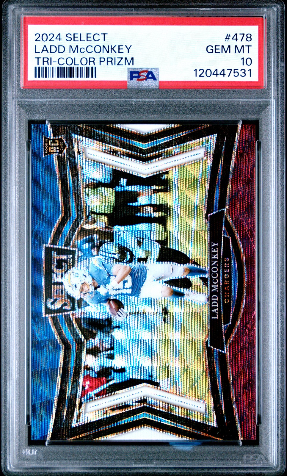 2024 PANINI SELECT TRI-COLOR PRIZM #478 LADD MCCONKEY 72/99 PSA 10