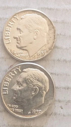 1959-P,D Roosevelt Silver Dime,  P-unc., D-XF  You Judge.      703.