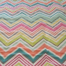 PBteen Pottery Barn Twin Duvet Set Cover Sham Multicolor Rainbow Chevron Cotton