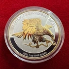 1 Troy Oz .9999 Silver 2021 Australian Wedge-Tailed Eagle Coin -24k Gilding -SFS