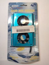 3.5" Blue Aluminum HDD Cooler with Dual 45mm Cooling Fans 12v Molex - New