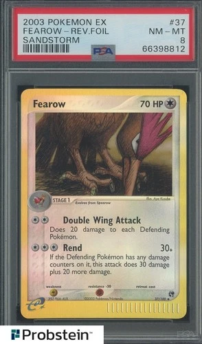 2003 Pokemon Ex Sandstorm #37 Fearow Reverse Holo Foil PSA 8