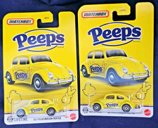 2026 Matchbox Peeps Candy Car '62 Volkswagen Beetle- Lot/2 Easter Basket Gift   