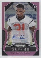 2019 Panini Prizm Rookies Pink Prizm Auto Karan Higdon #333 Auto 14md