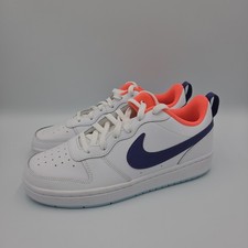 Nike Court Borough Low 2 GS White Dark Purple Dust Mango BQ5448-112 Size 6Y