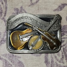 Bergamont Brass Works Country Western Belt Buckle Made In USA Vintage 1980s