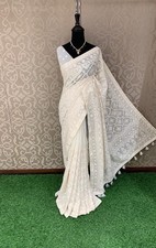 Georgette Saree Chikankari Saree Bollywood Sa...