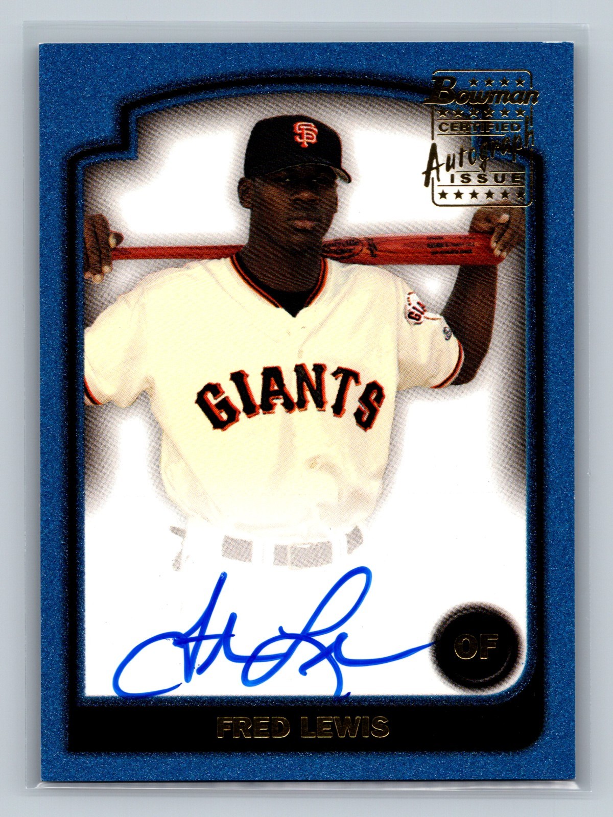 Fred Lewis 2003 Bowman Sign of the Future Auto #SOF-FL Giants