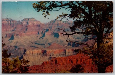 c1970 Grand Canyon Arizona AZ View Mather Point Tuscon Cancel Chrome Posted