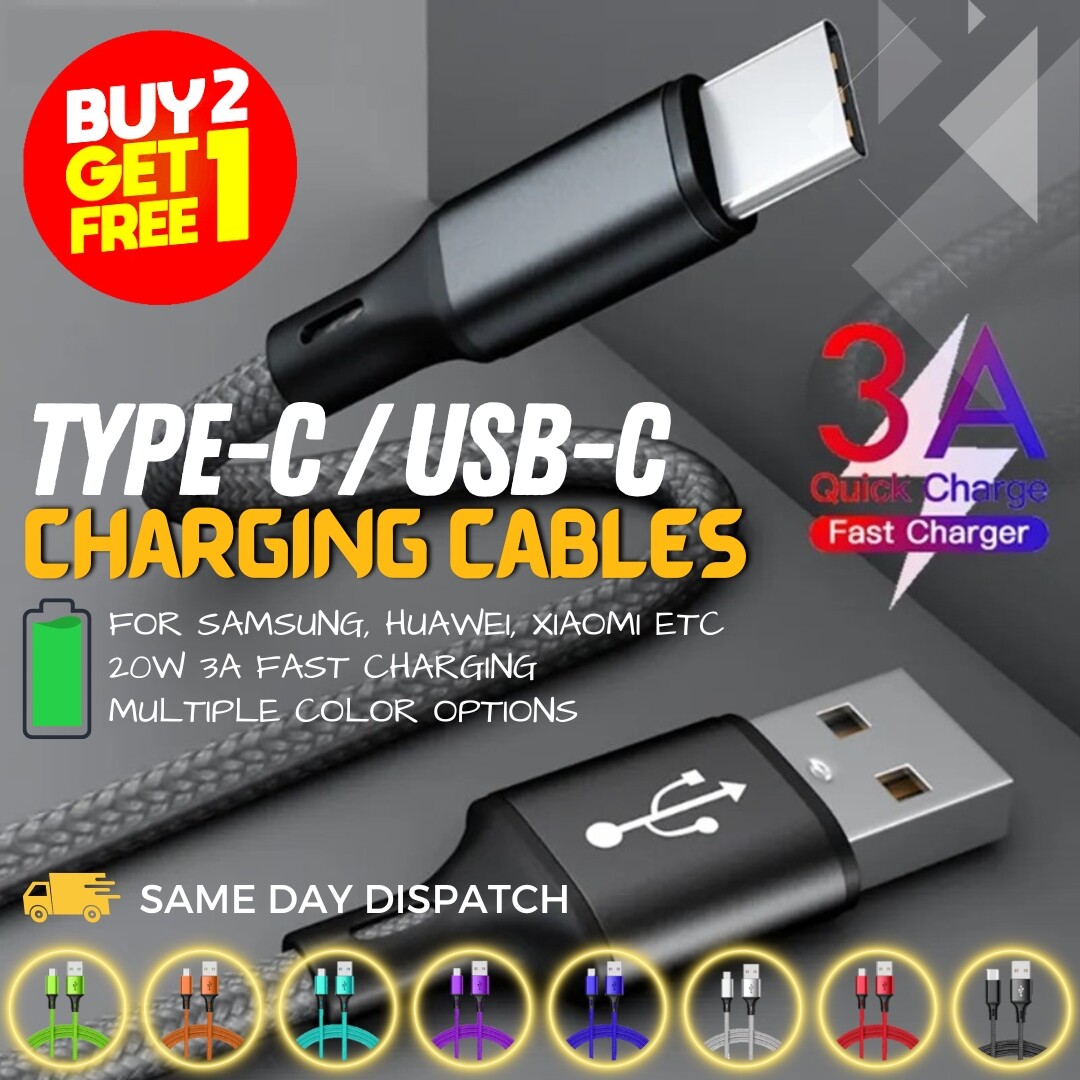 Type C Cable For Samsung S8 S9 S10+ S20+ Charging Fast Charger Phone Lead USBC eBay