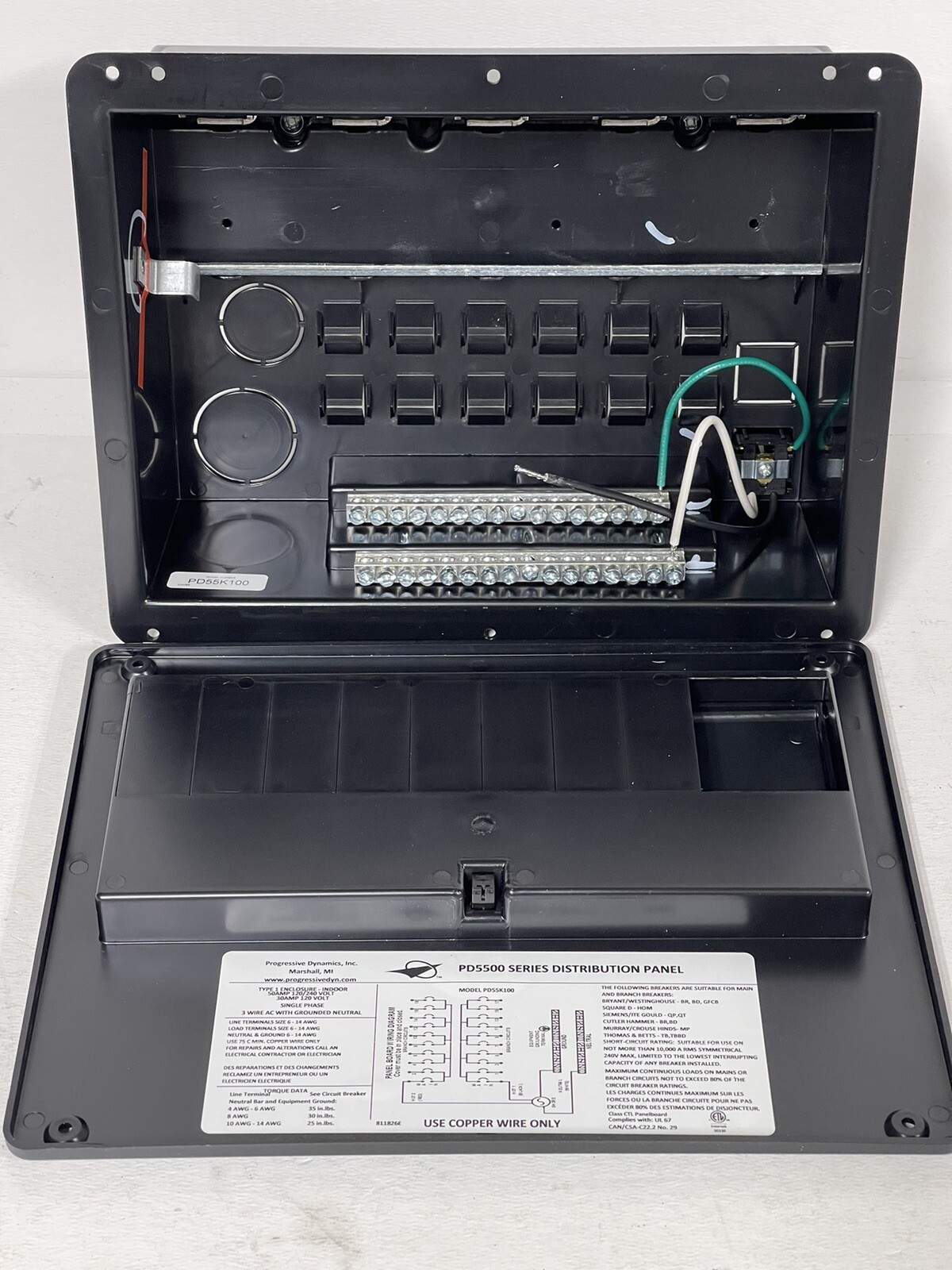 PROGRESSIVE DYNAMICS 5500 SERIES 50A 240V RV POWER DISTRIBUTION PANEL