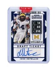 RARE 2020 Contenders BLUE SP TICKET JOSH METELLUS AUTO RC! MICHIGAN STAR VIKINGS