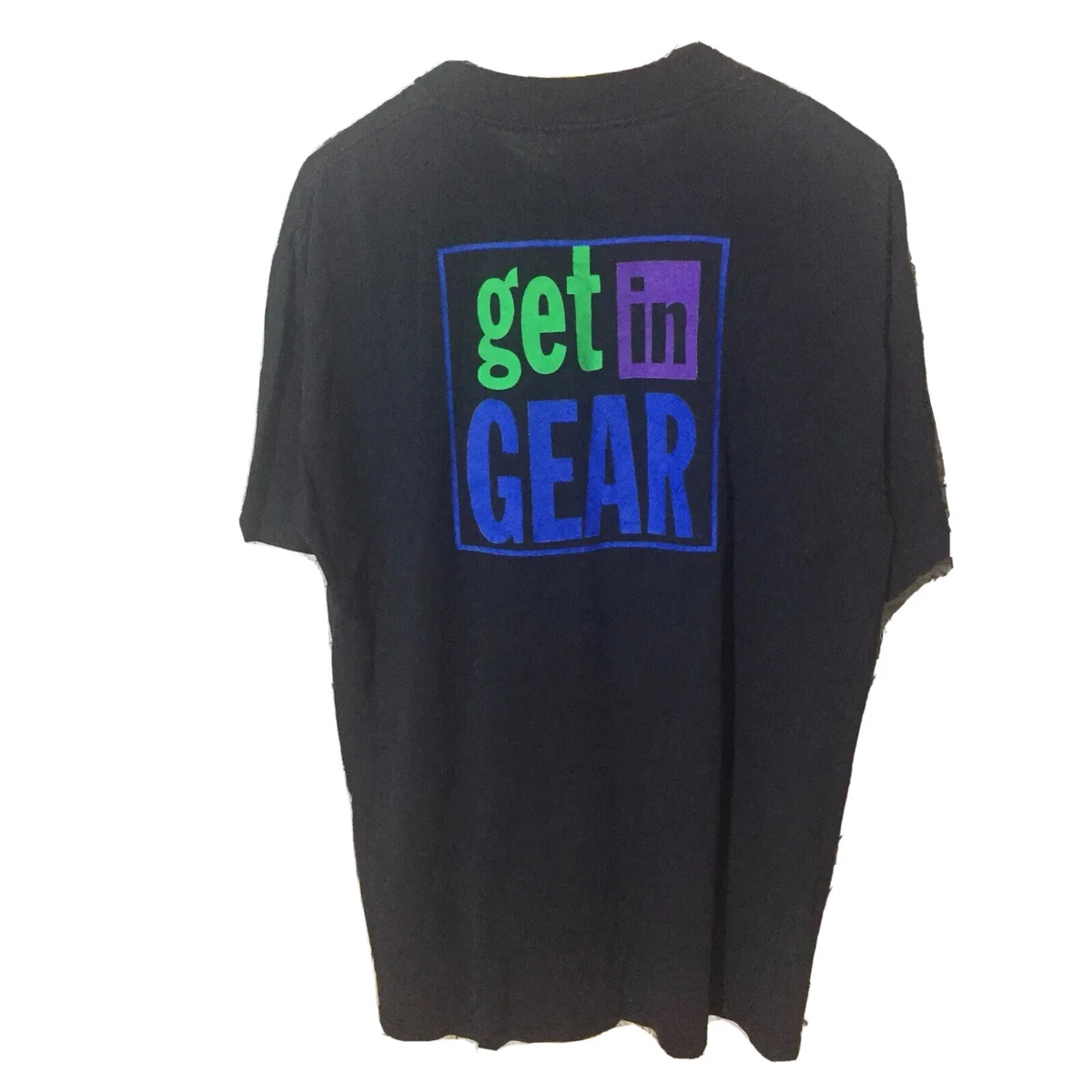 ⚫️ LA Gear Vintage Men’s XXL Shirt Black Short Sleeve Made In USA Get In Gear