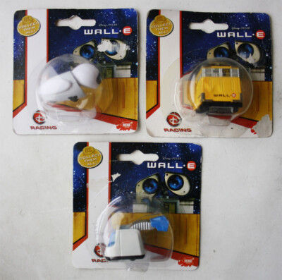 3X RARE WALL E MINI ROBOT FIGURES EVE VACUUMBOT DICKIE DISNEY NEW EALED !