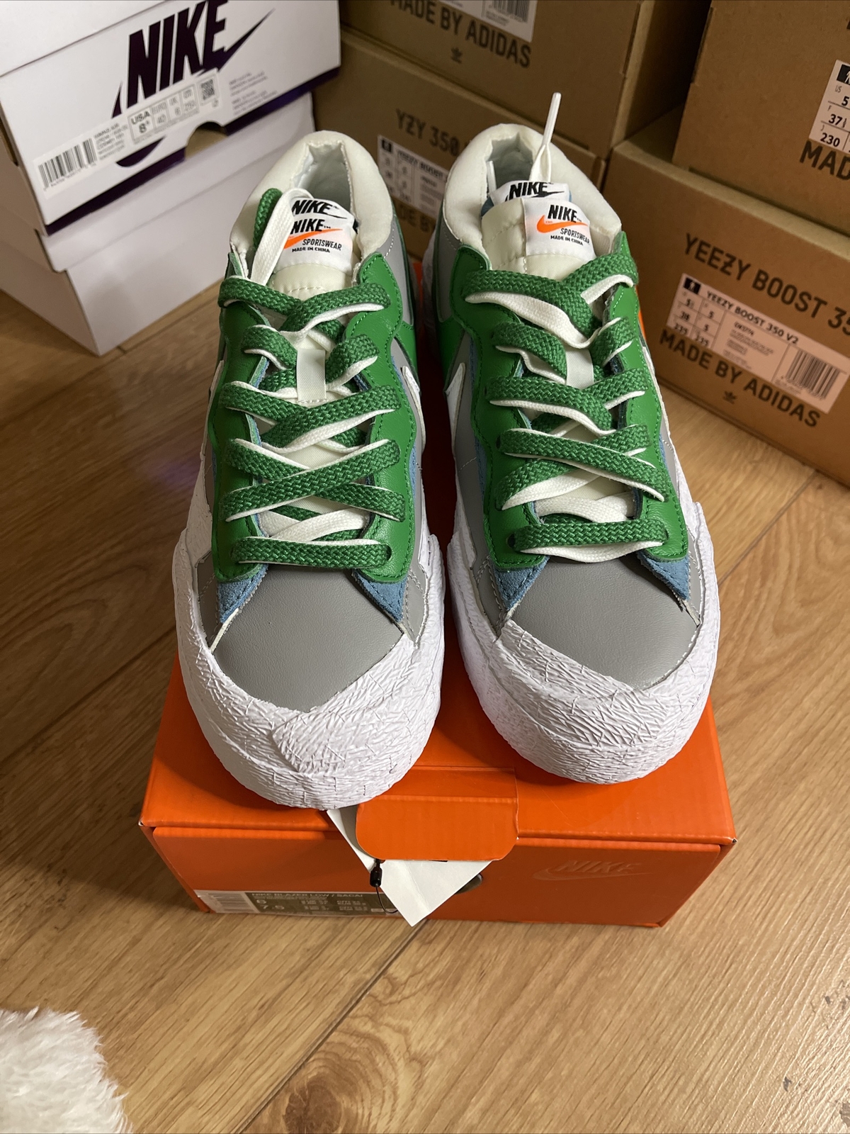 SACAI X NIKE Size UK 5.5 US6 Nike Blazer Low x Sacai Classic Green