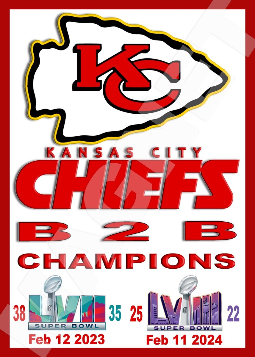 2024 kansas city kc chiefs champions nfl super bowl 58 fridge
