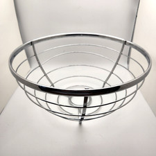 Cesta de frutas de alambre de metal cromado 12x6" acero inoxidable verduras frutas LEER