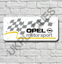 OPEL MOTORSPORT AUTO ABZEICHEN EMBLEM GARAGE WANDSCHILD PLAKETTE MANN H&Ouml;HLE VAUXHALL