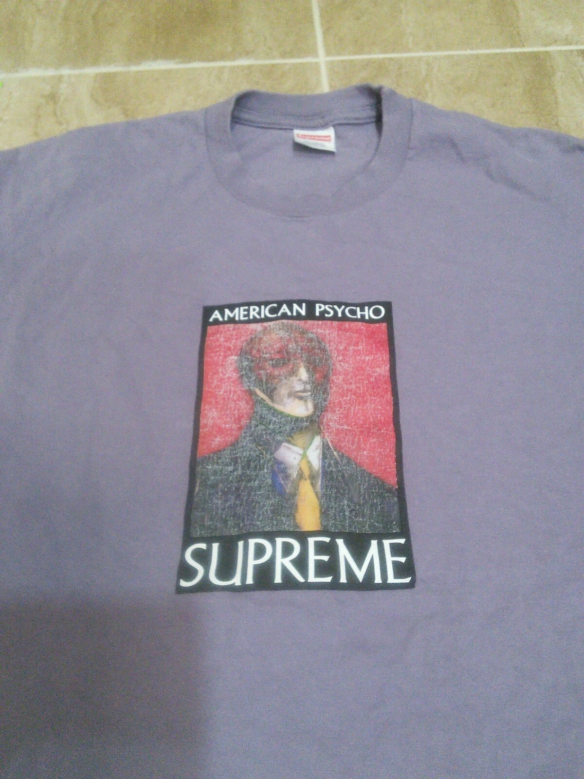 Authentique chemise Supreme American Psycho violet made USA taille L