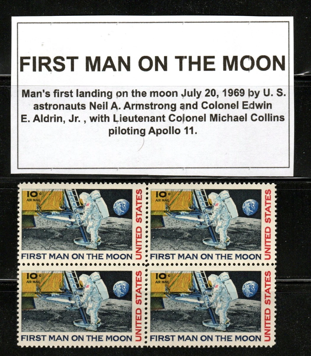 First Man On The Moon Stamp In Apollo Exploration Mission
