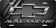 Chevy Inspired Chevrolet Avalanche Bowtie Carbn-fiber Aluminum License Plate Tag
